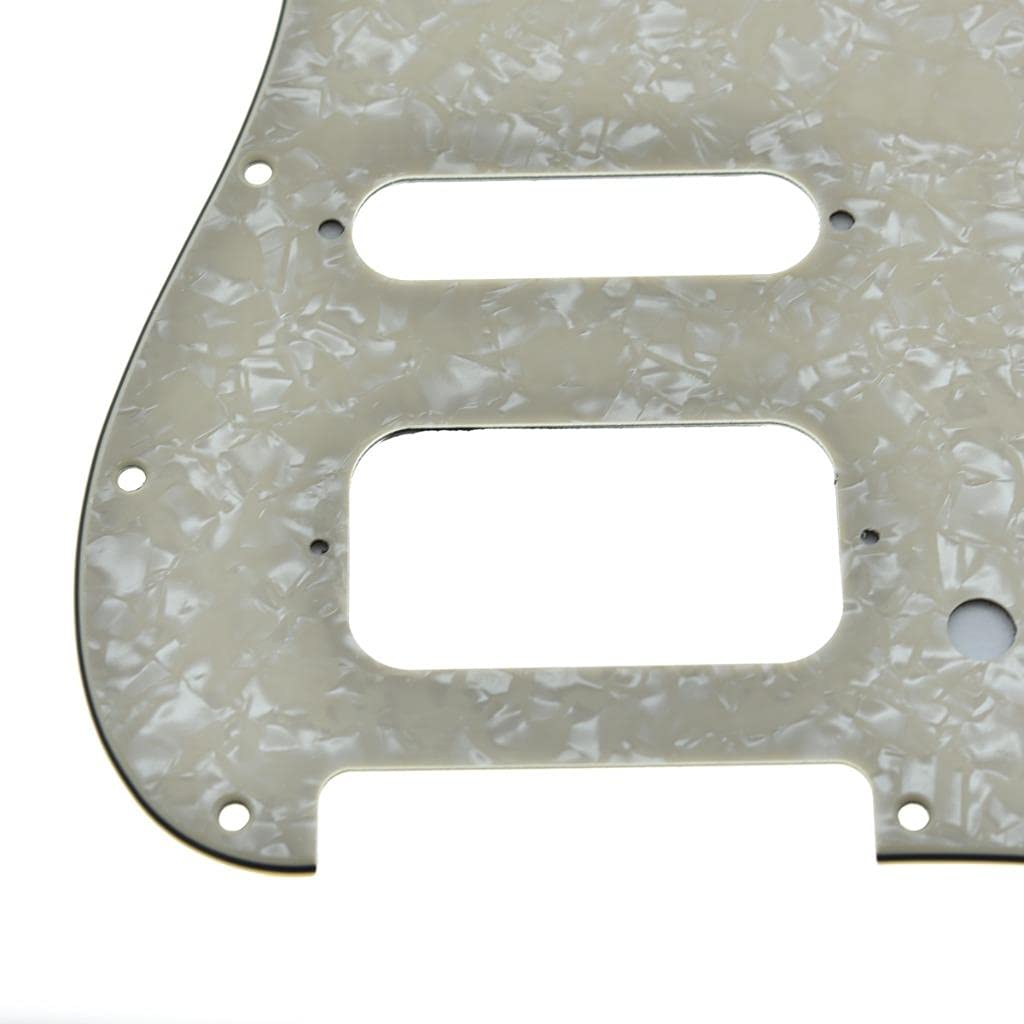 Dopro 11-Hole Strat HSS Guitar Pickguard 2-Screw Humbucking Pickup Mount for American FD Stratocaster Aged Pearl